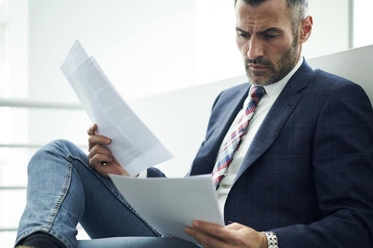 Man reading a document